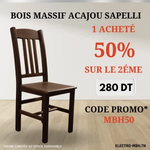 Chaise Luise en bois massif Acajou Sapelli