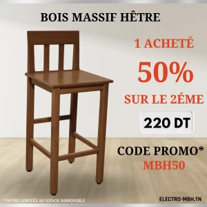 Chaise Bistrot Alba avec dossier haut en bois massif Hêtre 