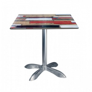 Electro mbh | TABLE BISTROT 70 x 70 TOP COMPACT socle ALU 