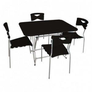 Electro mbh | Pack table SOTUFAB 100 X 80 PVC Noir + 4 Chaises CITY Noir - 