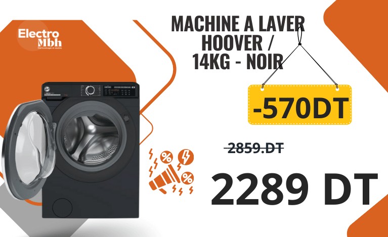 machine a laver HOOVER HW414AMBCB/1-80 / 14kg  - Noir