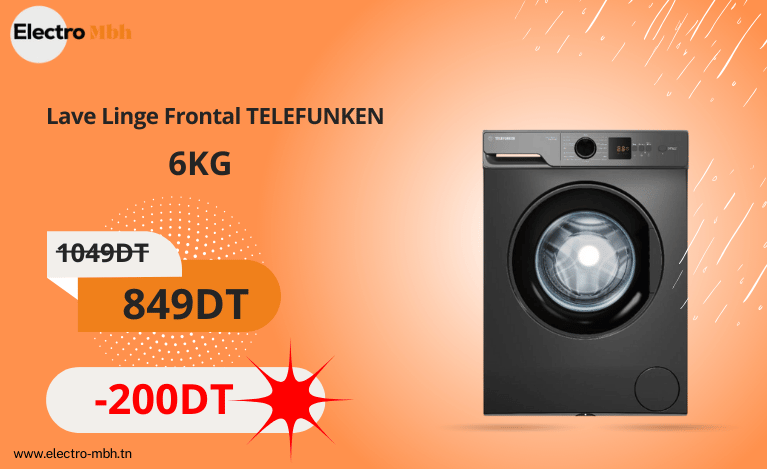 Lave Linge Frontal TELEFUNKEN MACH-6KG1000TDG 6kg - Dark Gris