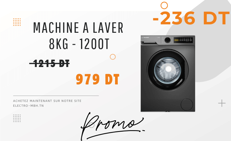 Lave Linge Frontal TELEFUNKEN MACH-8KG1200TDG 8kg - Dark Gris