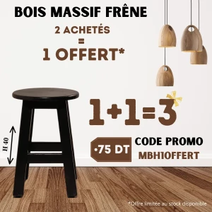 Tabouret en bois massif Frêne 