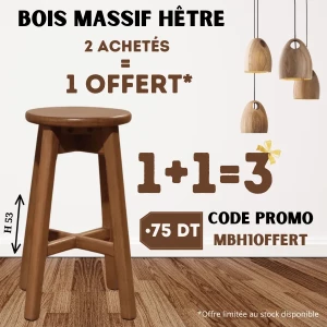 Tabouret en bois massif Hêtre