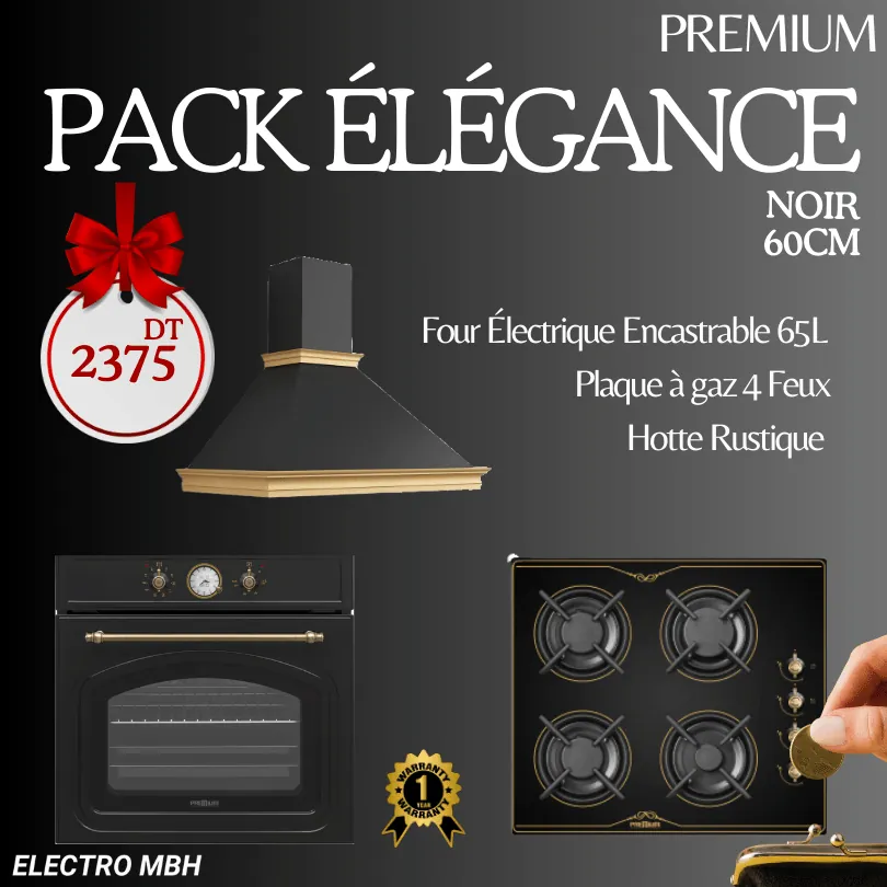 Notre offre Pack ÉLÉGANCE - PREMIUM Électroménager Four + Plaque + Hotte