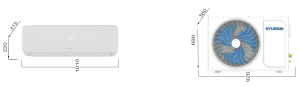 Climatiseur Hyundai 24000 BTU Chaud / Froid HY2-24T1 Blanc