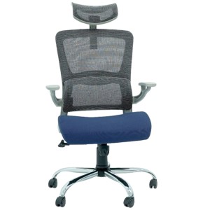 Chaise Directeur Roy Avec Accoudoirs -Gris/Bleu