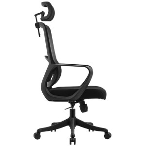 CHAISE DIRECTEUR ALBA AVEC ACCOUDOIRS NOIR