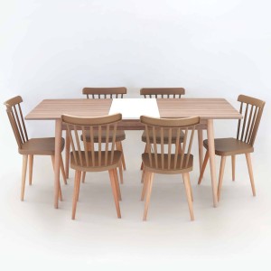 PACK TABLE EXTENSIBLE MAJESTY +06 CHAISE HELSINKI PIETEMENT BOIS