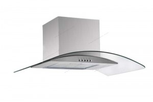 Hotte ovale inox et vitre Franco