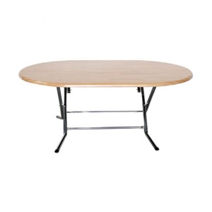 Table rabattable plateau en isotop avec socle en acier chromé 146cm 