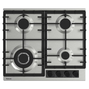 PLAQUE F8002XS FOCUS 4 BRULEURS à GAZ - INOX