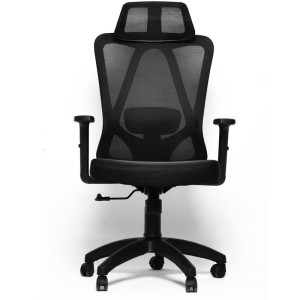 Chaise de Bureau Leonardo Noir Base Noir