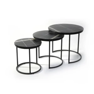 ENSEMBLE DE TROIS TABLES GIGOGNES RONDES SAHARA 