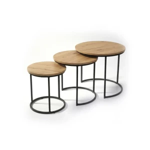 ENSEMBLE DE TROIS TABLES GIGOGNES RONDES AMAZONA 