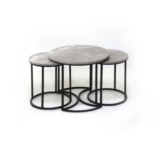 ENSEMBLE DE TROIS TABLES GIGOGNES INTEGRES MARMOL ATENEA 