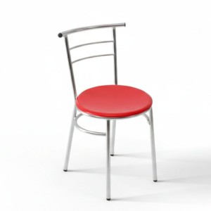 CHAISE CHROME CASA ASSISE ROUGE