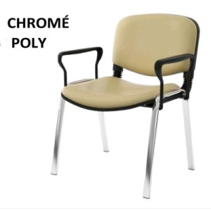 Chaise ISO chromé avec Accoudoires POLY