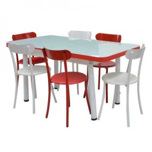 Electro mbh | PACK SALLE A MANGER TABLE EXTENSIBLE TULIPE + 6 CHAISES SPOT