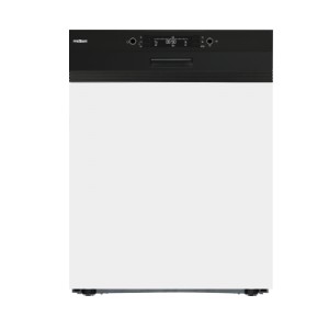 Electro mbh | Lave Vaisselle Semi-Encastrable LVS1381 FB01 Blanc et noir  